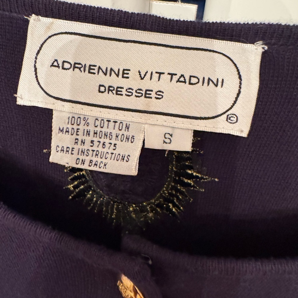 Vtg ADRIENNE VITTADINI Jeweled Beaded Trophy Soft Cotton Knit Jacket Sz S - Picture 4 of 10